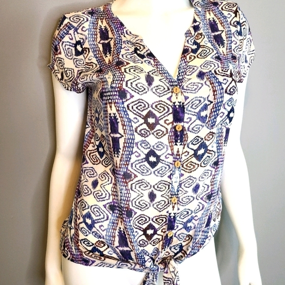 LUCKY BRAND Tie Front Top sz Small - Picture 9 of 12